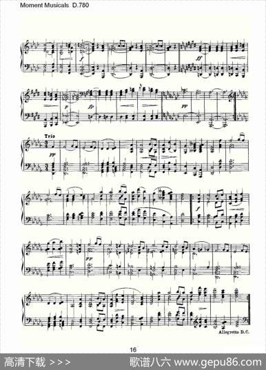 MomentMusicalsD.780（6首音乐瞬间）|弗朗兹·舒柏特