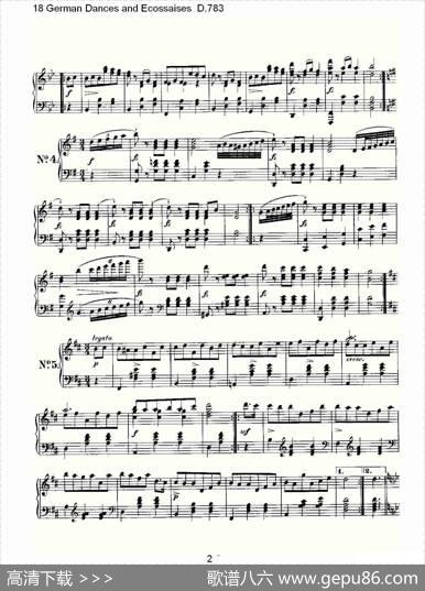 18GermanDancesandEcossaisesD.783（18德国舞曲与Ec）