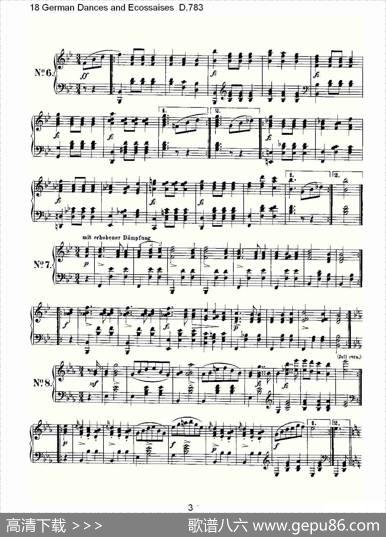 18GermanDancesandEcossaisesD.783（18德国舞曲与Ec）