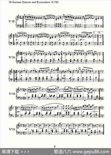18GermanDancesandEcossaisesD.783（18德国舞曲与Ec）