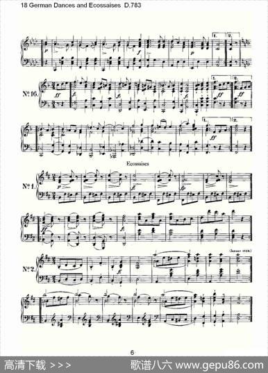 18GermanDancesandEcossaisesD.783（18德国舞曲与Ec）