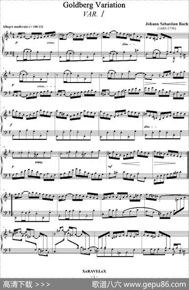 GoldbergVariation（哥德堡变奏曲-Var.1）
