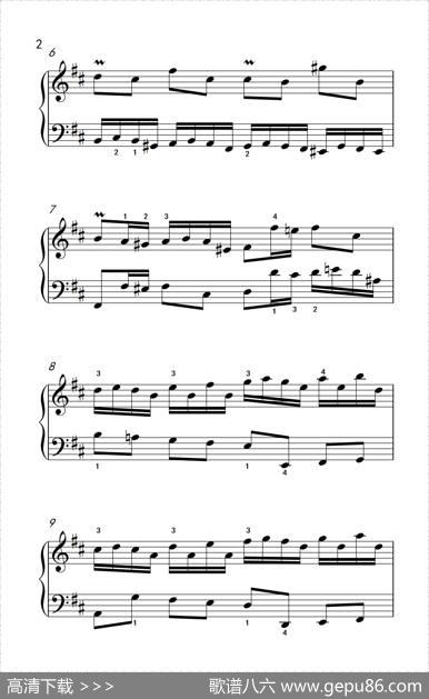 第六级1.二部创意曲（中央音乐学院钢琴（业余）考级教程4-6级）|[德]巴赫