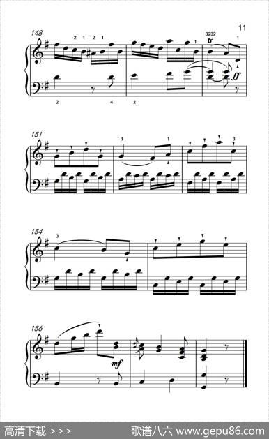 第六级1.G大调奏鸣曲（中央音乐学院钢琴（业余）考级教程4-6级）|[奥]海顿