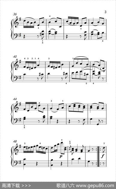 第六级1.G大调奏鸣曲（中央音乐学院钢琴（业余）考级教程4-6级）|[奥]海顿