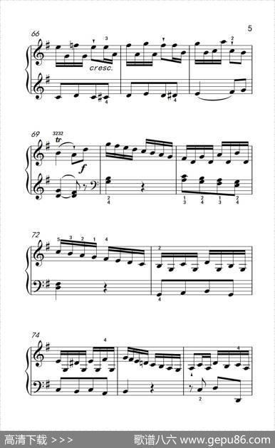第六级1.G大调奏鸣曲（中央音乐学院钢琴（业余）考级教程4-6级）|[奥]海顿