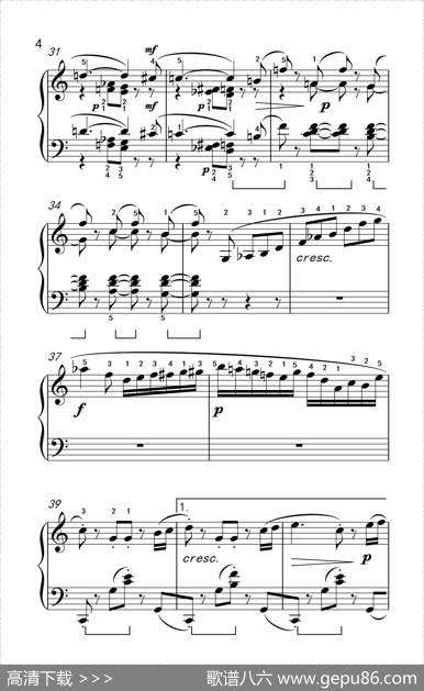 第六级1.小精灵舞曲（中央音乐学院钢琴（业余）考级教程4-6级）|[德]詹森