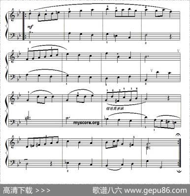 巴赫初级钢琴曲之五：小步舞曲