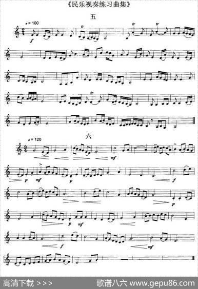 民乐视奏练习曲集（5—8）