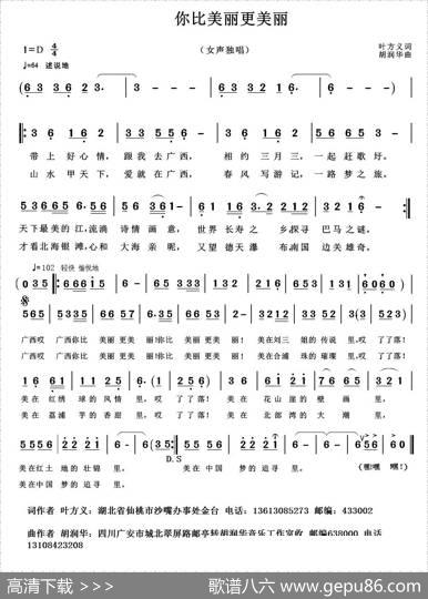 你比美丽更美丽（叶方义词胡润华曲） - 叶方义|胡润华