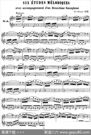 H·Klose二重奏练习曲（No.4）|H·Klose