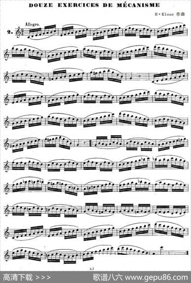 H·Klose练习曲（douzeexercicesdemecanisme—2）|H·Klose
