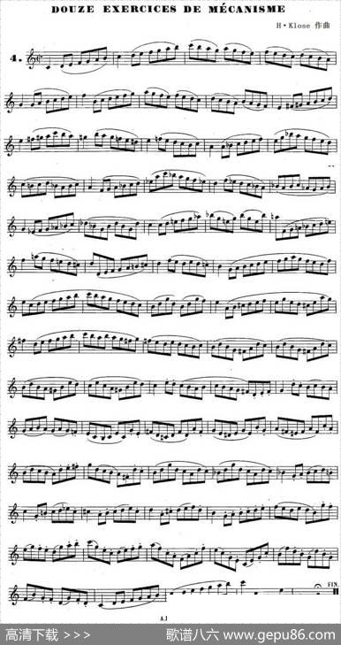 H·Klose练习曲（douzeexercicesdemecanisme—4）|H·Klose