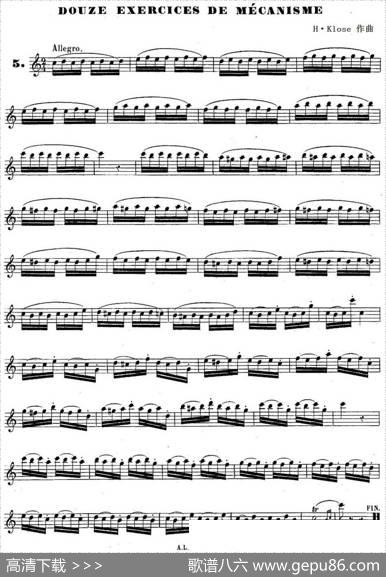H·Klose练习曲（douzeexercicesdemecanisme—5）|H·Klose