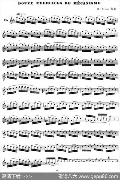 H·Klose练习曲（douzeexercicesdemecanisme—6）|H·Klose
