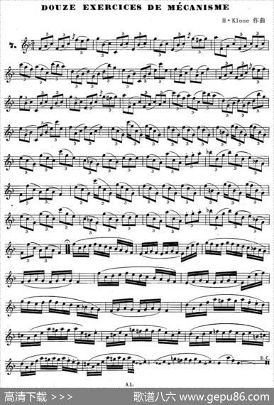 H·Klose练习曲（douzeexercicesdemecanisme—7）|H·Klose