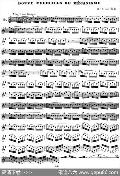 H·Klose练习曲（douzeexercicesdemecanisme—9）|H·Klose