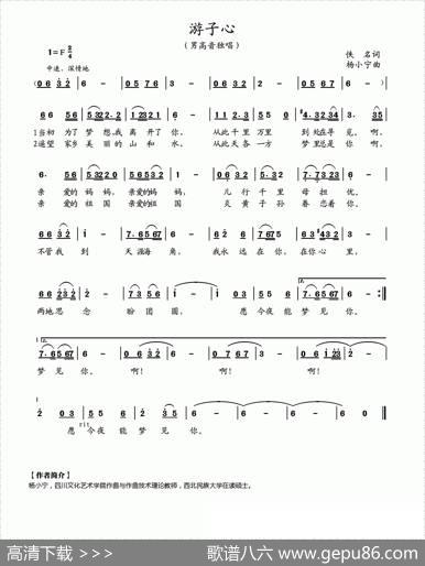 游子心（佚名词杨小宁曲） - 佚名|杨小宁