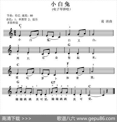 小白兔（电子琴弹唱）