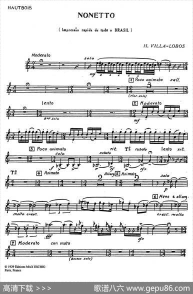 Nonetto（高音双簧管分谱）