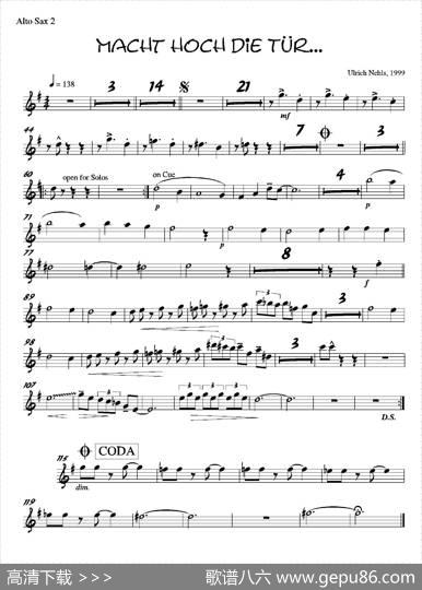 MachtHochDieTru…（第二中音萨克斯分谱）