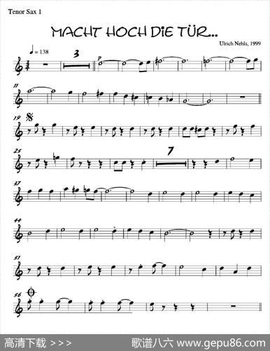 MachtHochDieTru…（第一次中音萨克斯分谱）