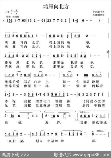 鸿雁向北方（孙书林词鲁新华曲） - 孙书林|鲁新华