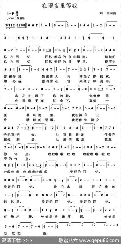 在雨夜里等我 - 刘伟|刘伟