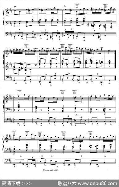 OuvertureNo.2BWV.1067（双排键电子琴谱）