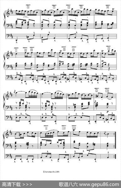 OuvertureNo.2BWV.1067（双排键电子琴谱）