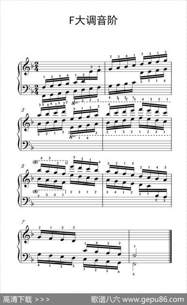 第七集13.F大调音阶（中央音乐学院钢琴（业余）考级教程7-9级）