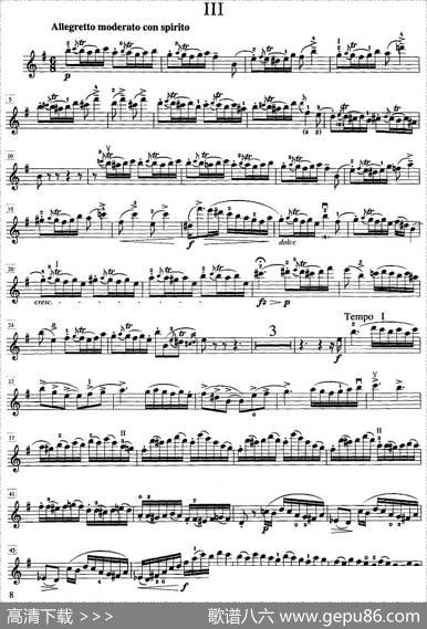 罗德第八协奏曲E小调（Op.13，No.8）（小提琴分谱）|[法]罗德曲、袁培文编订