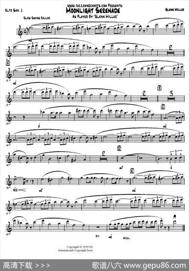 MoonlightSerenade（第一中音萨克斯分谱）