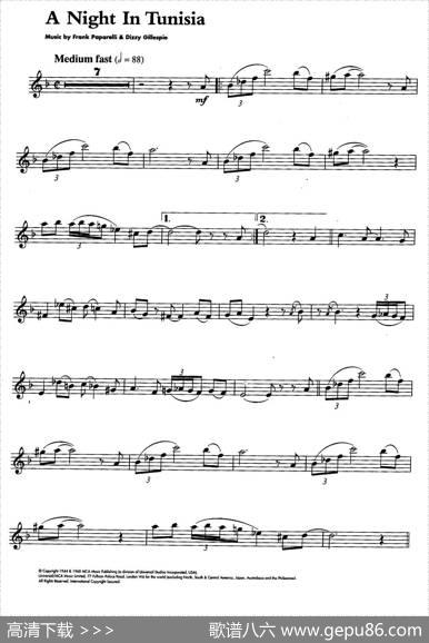 ANightInTunisia（次中音萨克斯）