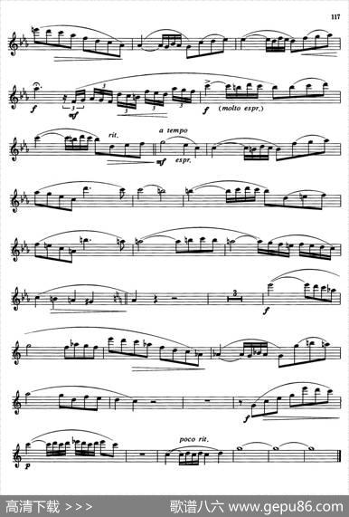 萨克斯管业余考级教程六级乐曲（6首）