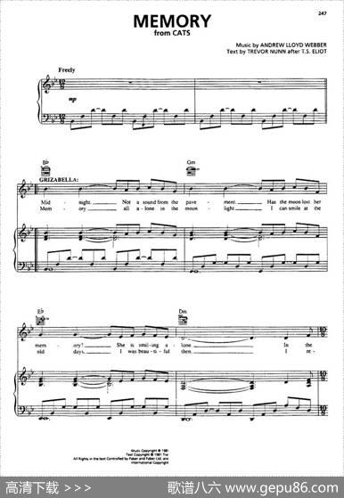 Memory（回忆）（fromCats）（正谱） - TREVORNUNNafterT.S.ELIOT|ANDREWLLOYDWEBBER