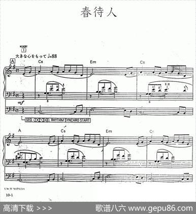 春待人（双排键电子琴）