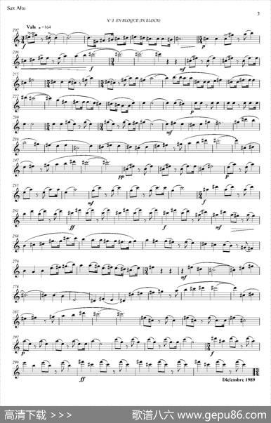 ESTILOS（四重奏中音萨克斯分谱）