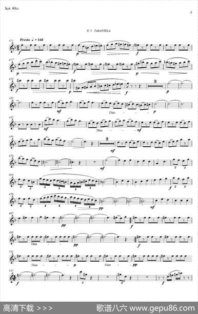 ESTILOS（四重奏中音萨克斯分谱）