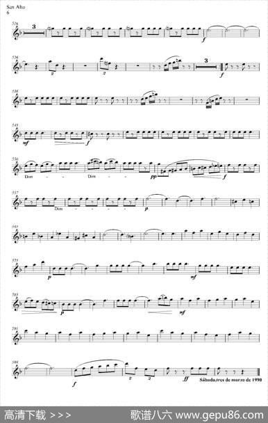 ESTILOS（四重奏中音萨克斯分谱）