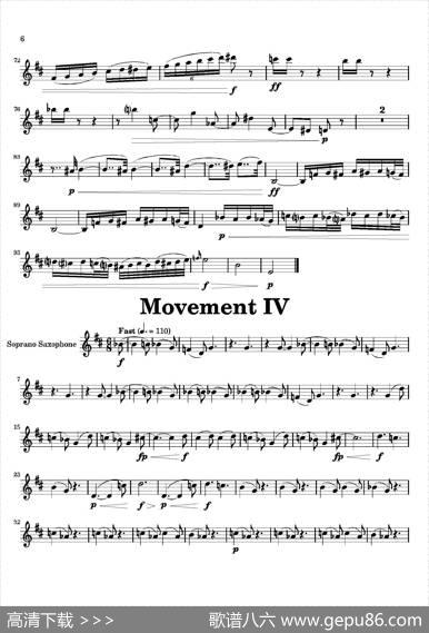 Movement（四重奏高音萨克斯分谱）