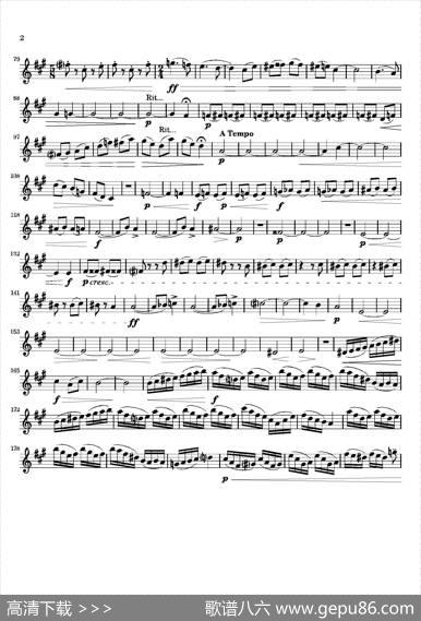Movement（四重奏中音萨克斯分谱）
