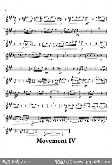 Movement（四重奏中音萨克斯分谱）