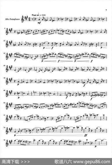 Movement（四重奏中音萨克斯分谱）