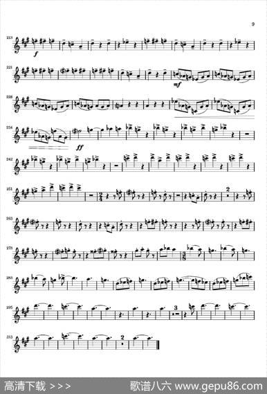 Movement（四重奏中音萨克斯分谱）