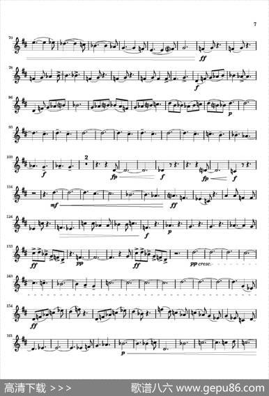 Movement（四重奏次中音萨克斯分谱）