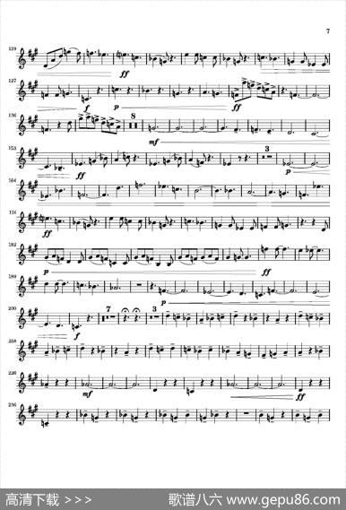 Movement（四重奏上低音萨克斯分谱）