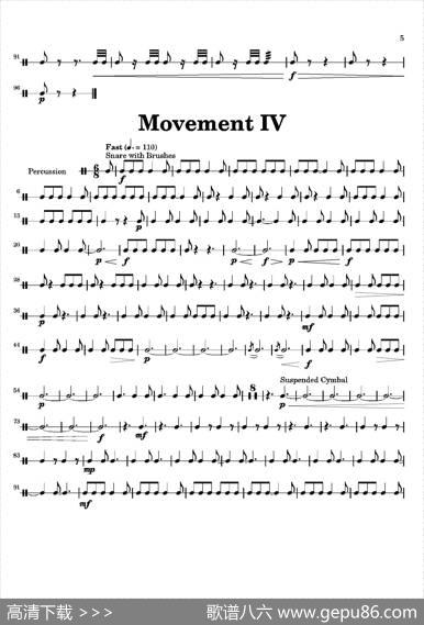 Movement（萨克斯四重奏与打击乐）（打击乐分谱）