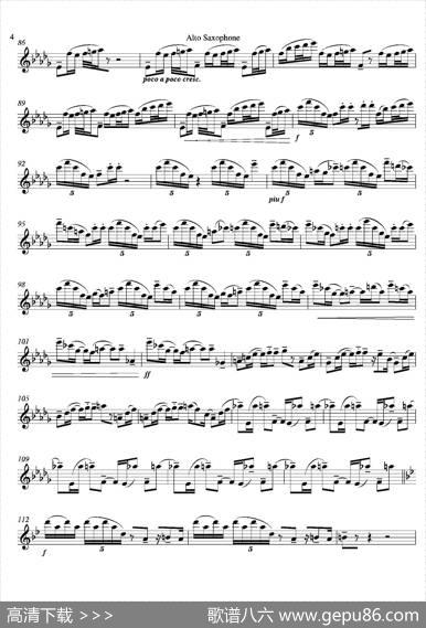 Tango（四重奏中音萨克斯分谱）