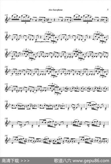 Tango（四重奏中音萨克斯分谱）